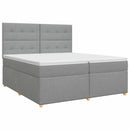 Boxmadras med topmadras Lysegrå 200 x 200 cm Stof