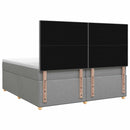 Boxmadras med topmadras Lysegrå 200 x 200 cm Stof