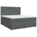 Boxmadras med topmadras Mørkegrå 200 x 200 cm Stof