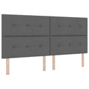 Boxmadras med topmadras Mørkegrå 200 x 200 cm Stof
