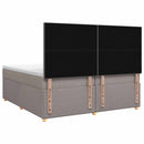 Boxmadras med topmadras Gråbrun 200 x 200 cm Stof
