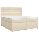 Boxmadras med topmadras Cremefarvet 200 x 200 cm Stof