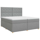 Boxmadras med topmadras Lysegrå 200 x 200 cm Stof