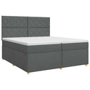 Boxmadras med topmadras Mørkegrå 200 x 200 cm Stof