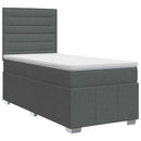 Boxmadras med topmadras Mørkegrå 80 x 200 cm Stof