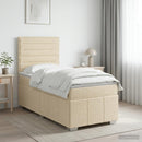 Boxmadras med topmadras Cremefarvet 80 x 200 cm Stof