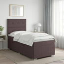 Boxmadras med topmadras Mørk Brun 90 x 200 cm Stof