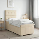Boxmadras med topmadras Cremefarvet 80 x 200 cm Stof