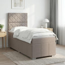 Boxmadras med topmadras Gråbrun 100 x 200 cm Stof