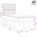 Boxmadras med topmadras med hovedgærde Sort 90 x 190 cm Stof