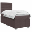 Boxmadras med topmadras Mørk Brun 90 x 200 cm Stof