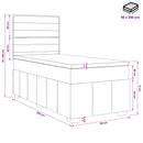 Boxmadras med topmadras med hovedgærde Blå 90 x 200 cm Stof