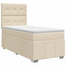 Boxmadras med topmadras Cremefarvet 90 x 200 cm Stof