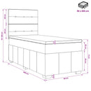 Boxmadras med topmadras med hovedgærde Blå 90 x 200 cm Stof