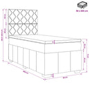 Boxmadras med topmadras med hovedgærde Sort 90 x 200 cm Stof