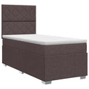 Boxmadras med topmadras Mørk Brun 90 x 200 cm Stof