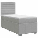 Boxmadras med topmadras Lysegrå 100 x 200 cm Stof