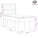 Boxmadras med topmadras med hovedgærde Sort 100 x 200 cm Stof