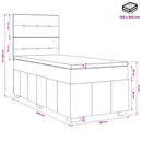 Boxmadras med topmadras med hovedgærde Sort 100 x 200 cm Stof