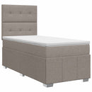 Boxmadras med topmadras Gråbrun 100 x 200 cm Stof
