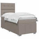 Boxmadras med topmadras Gråbrun 100 x 200 cm Stof