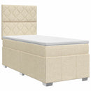 Boxmadras med topmadras Cremefarvet 100 x 200 cm Stof