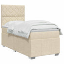 Boxmadras med topmadras Cremefarvet 100 x 200 cm Stof