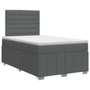 Boxmadras med topmadras Mørkegrå 120 x 190 cm Stof