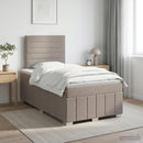 Boxmadras med topmadras Gråbrun 120 x 190 cm Stof
