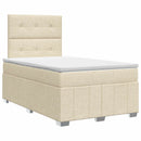 Boxmadras med topmadras Cremefarvet 120 x 190 cm Stof