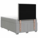 Boxmadras med topmadras Lysegrå 120 x 200 cm Stof
