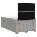 Boxmadras med topmadras Lysegrå 120 x 200 cm Stof