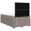 Boxmadras med topmadras Gråbrun 120 x 200 cm Stof