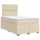 Boxmadras med topmadras Cremefarvet 120 x 200 cm Stof