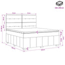 Boxmadras med topmadras Gråbrun 140 x 190 cm Stof