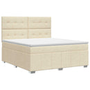 Boxmadras med topmadras Cremefarvet 140 x 200 cm Stof