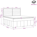 Boxmadras med topmadras med hovedgærde Sort 180 x 200 cm Stof