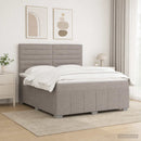 Boxmadras med topmadras Gråbrun 180 x 200 cm Stof