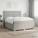 Boxmadras med topmadras Lysegrå 160 x 200 cm Stof