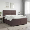 Boxmadras med topmadras Mørk Brun 180 x 200 cm Stof