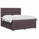 Boxmadras med topmadras Mørk Brun 180 x 200 cm Stof