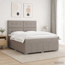 Boxmadras med topmadras Gråbrun 140 x 190 cm Stof