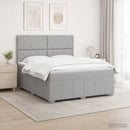 Boxmadras med topmadras Lysegrå 180 x 200 cm Stof