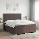 Boxmadras med topmadras Mørk Brun 160 x 200 cm Stof