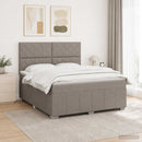 Boxmadras med topmadras Gråbrun 140 x 190 cm Stof