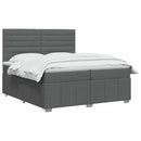 Boxmadras med topmadras Mørkegrå 200 x 200 cm Stof