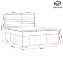 Boxmadras med topmadras Mørkegrå 200 x 200 cm Stof