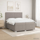 Boxmadras med topmadras Gråbrun 200 x 200 cm Stof