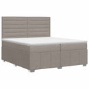 Boxmadras med topmadras Gråbrun 200 x 200 cm Stof