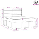 Boxmadras med topmadras Gråbrun 200 x 200 cm Stof